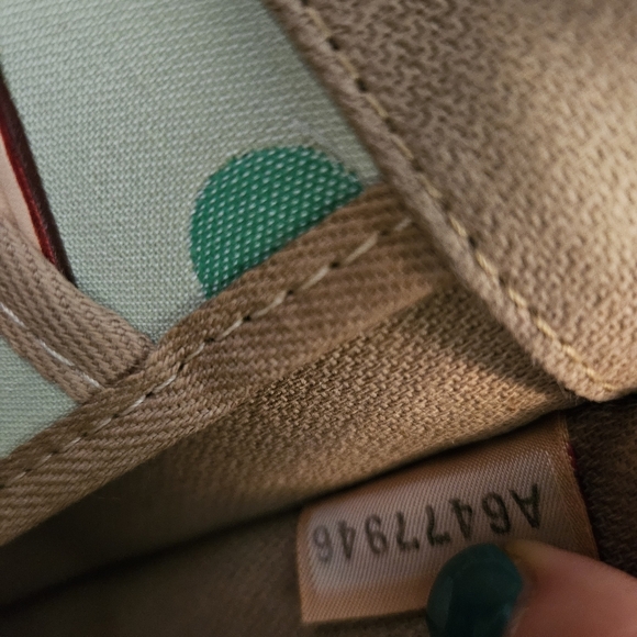 NWT Dooney & Bourke Green Polka Dot Flap Crossbody Canvas Leather Purse - Picture 10 of 14